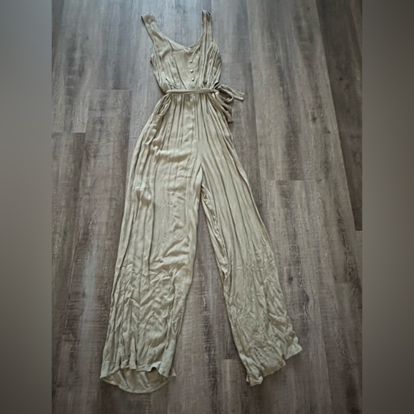 Pink Rose Olive Green Jumpsuit Size Large - Picture 2 of 7